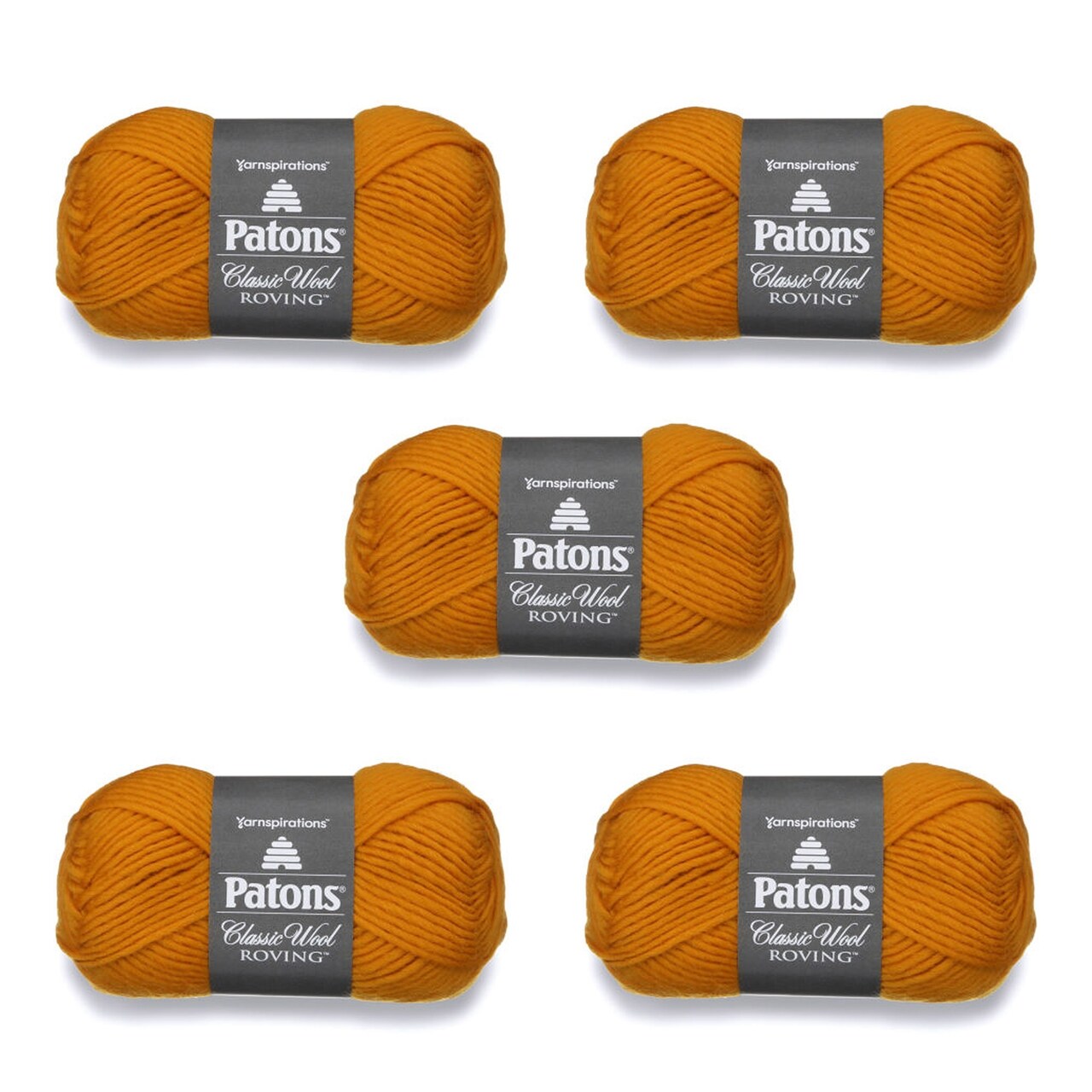 Patons Classic Wool Yellow Yarn - 5 Pack of 3.5oz/100g - Wool - 5 Bulky - 120 Yards - Knitting/Crochet